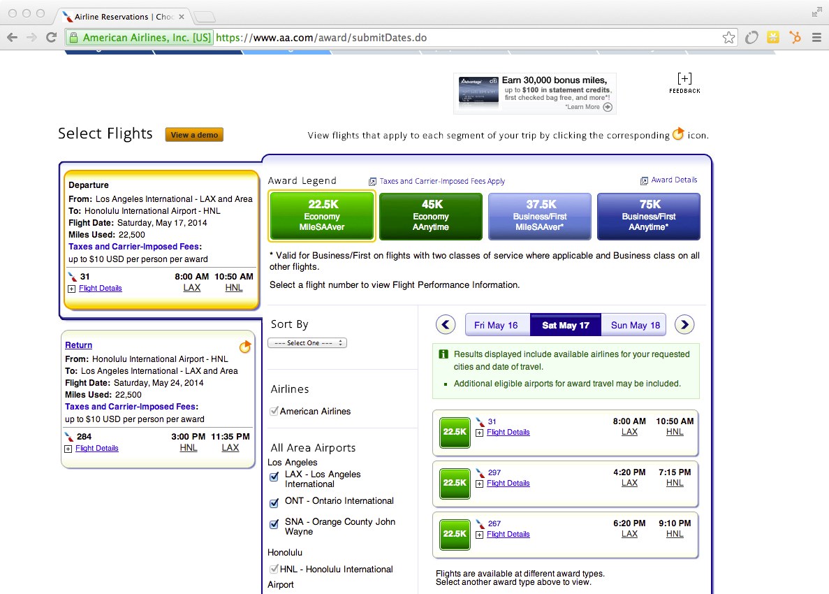 British Airways Award Booking 3 